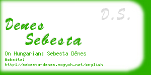 denes sebesta business card