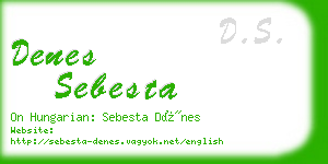 denes sebesta business card